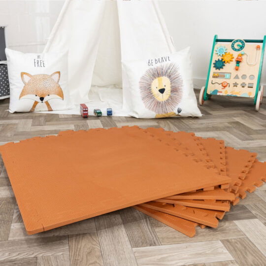 60cm EVA Foam Play Mats (Copper Orange) | Soft Floor KIDS