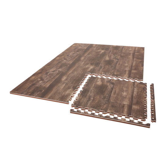 Wood Effect EVA Foam Play Mat 60cm 6 Pack Vintage Brown Soft Floor KIDS