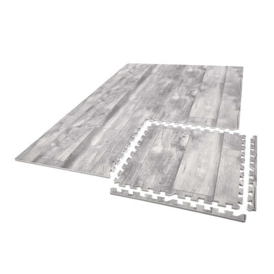 Wood Effect EVA Foam Play Mat 60cm (6 Pack) (Vintage Grey)