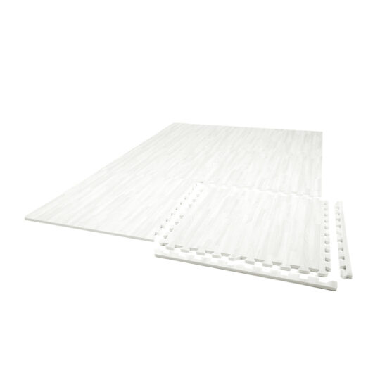 Wood Effect EVA Foam Play Mat 60cm (6 Pack) (Vintage White)