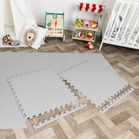 60cm EVA Foam Play Mat (Dove Grey) | Soft Floor KIDS